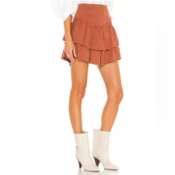 Free People Ruffles In the Sand Mini Skirt - Picture 1 of 7